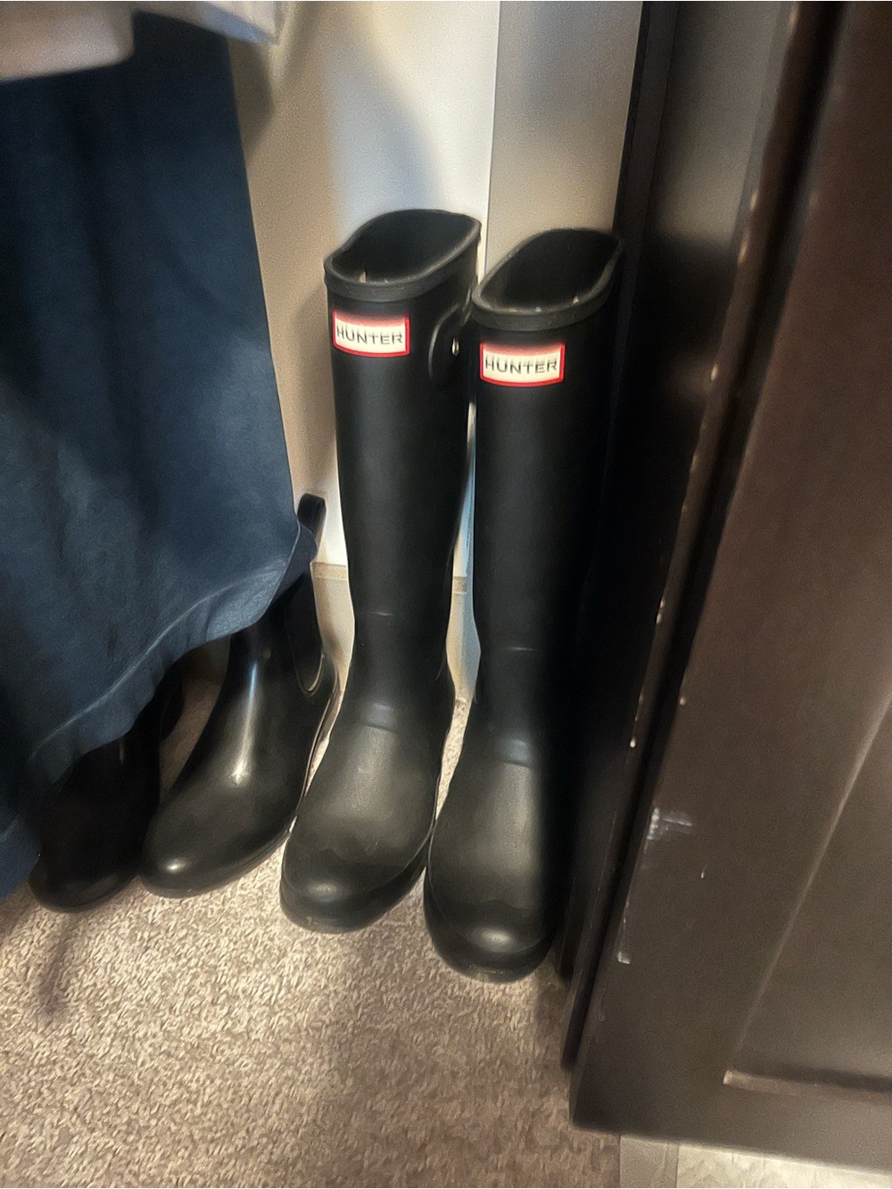 Hunter Black Tall Gloss Rain Boots